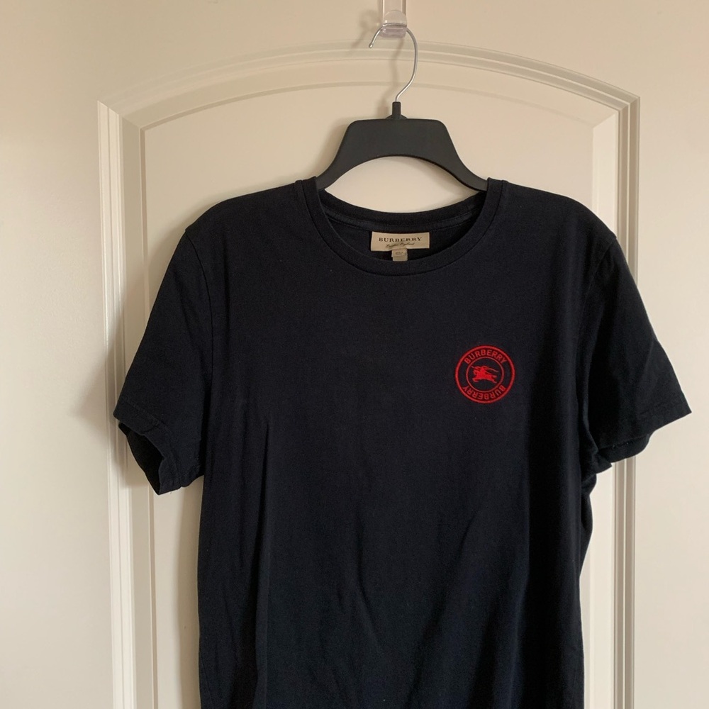 Burberry Black T-Shirt with Red Emblem
